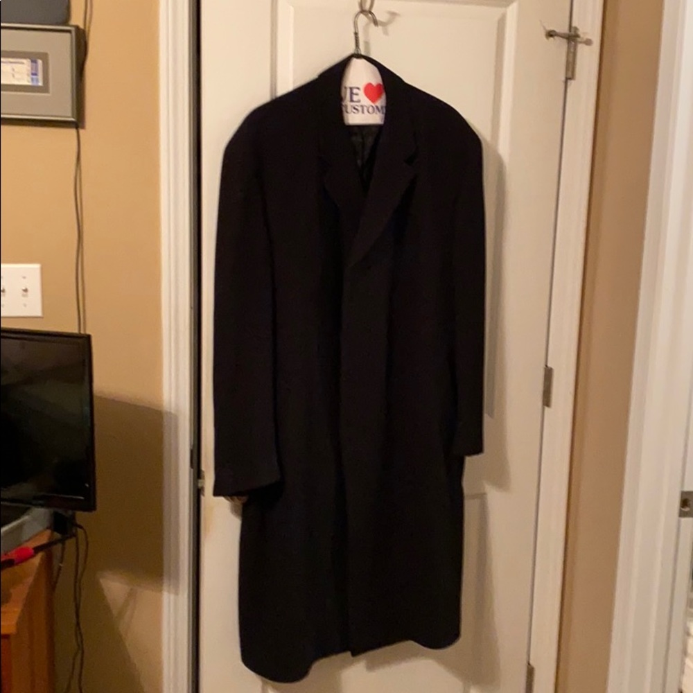 Jos A Banks Black Wool City Coat